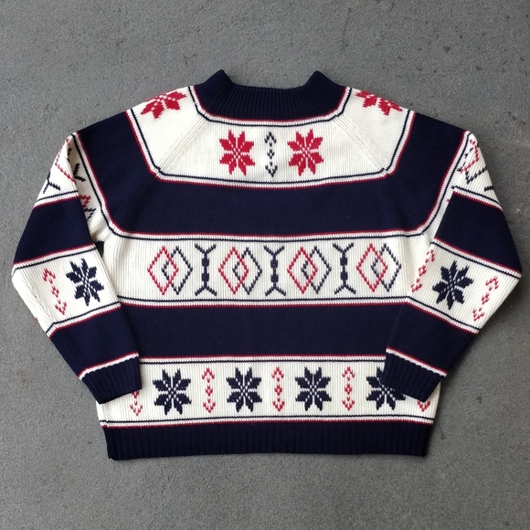 Vintage JCPenny Snowflake Winter Fair Isle Sweater - Picture 1 of 6